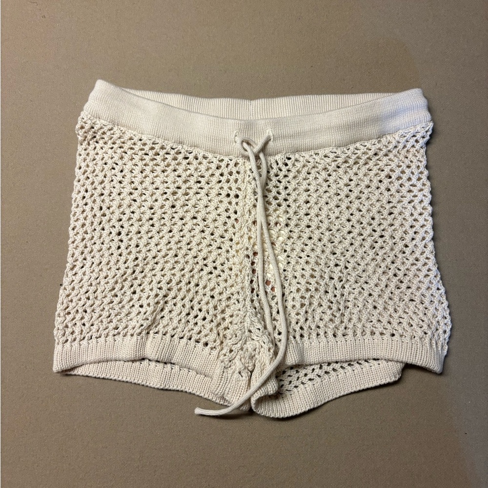 New DANDY DEL MAR Women’s The Malaga Crochet Vintage Ivory Shorts S Small